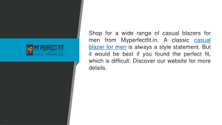 Casual Blazer for Men Myperfectfit.in