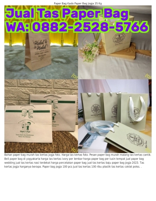 088ᒿ·ᒿ5ᒿ8·57ᏮᏮ (WA) Tas Kertas Snack Jual Paper Bag Sablon