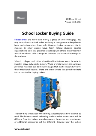 School Locker Buying Guide