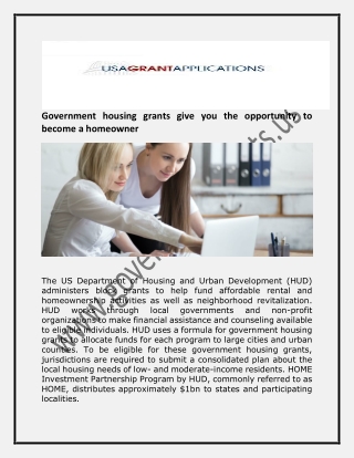Government Housing grants
