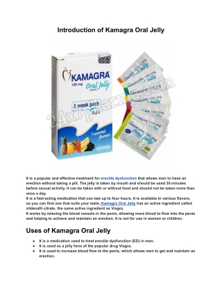 Kamagra Oral Jelly Sildenafil 100 mg