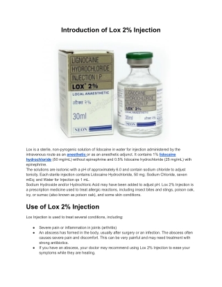 Lox 2% Injection 30ml