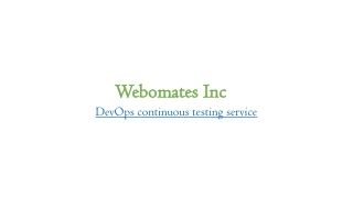 DevOps continuous testing service