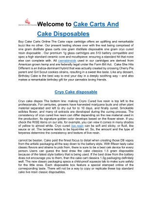 Welcome to Cake Carts And disposables