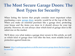 The Most Secure Garage Doors The Best Types for Security