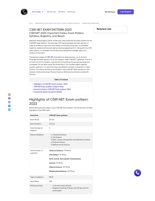 Get Information CSIR NET Exam Pattern