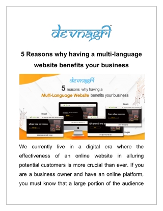5 Reasons why having a multi-language website benefits your business