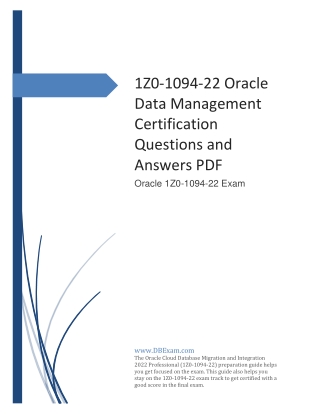 1Z0-1094-22 Oracle Data Management Certification Questions and Answers PDF