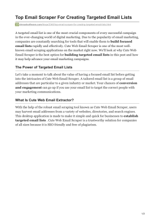 1Top Email Scraper For Creating Targeted Email Lists