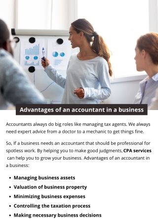 Advantages of an accountant in a business