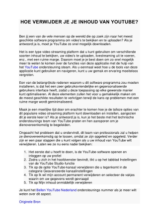 HOE VERWIJDER JE JE INHOUD VAN YOUTUBE