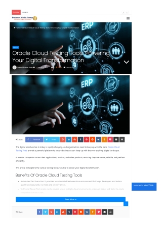 Oracle Cloud Testing Tools Powering Your Digital Transformation