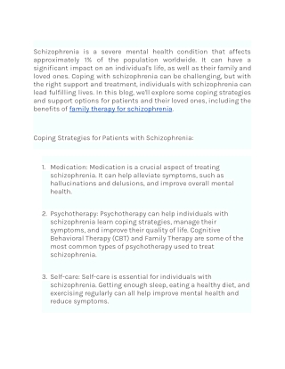 COPING WITH SCHIZOPHRENIA_ SUPPORT FOR PATIENTS AND THEIR LOVED ONES