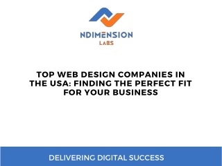 Top Web Design Companies in the USA Finding the Perfect Fit for Your Business