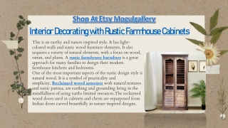 Interior Decorating with Rustic Farmhouse Cabinets