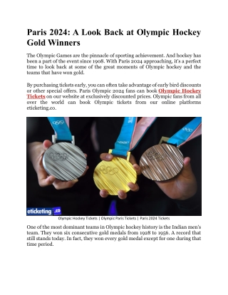 Paris 2024 A Look Back at Olympic Hockey Gold Winners