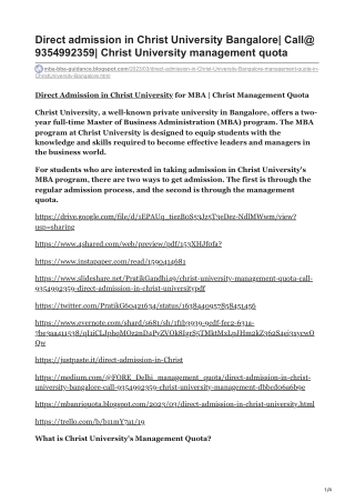 Direct admission in Christ University Bangalore Call 9354992359 Christ University management quota