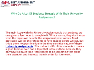 Why Do A Lot Of Students Struggle With Their University Assignment.pptx