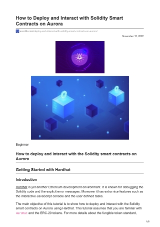 scortik.com-How to Deploy and Interact with Solidity Smart Contracts on Aurora
