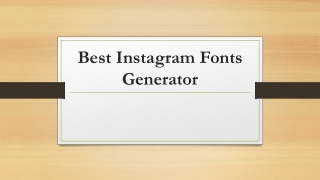 Best Instagram Fonts Generator