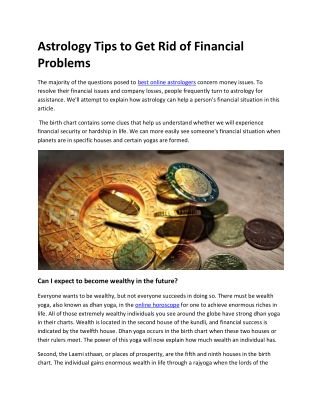 Astrology Tips to Get Rid of Financial Problems: