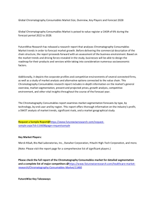 Global Chromatography Consumables Market Size, Overview, Key Players and Forecast 2028