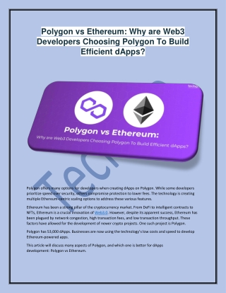 Polygon vs Ethereum