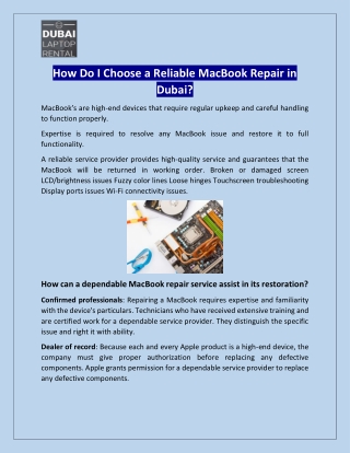 How Do I Choose a Reliable MacBook Repair in Dubai
