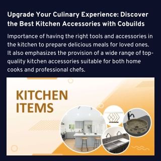 Upgrade Your Culinary Experience Discover the Best Kitchen Accessories with Cobuilds