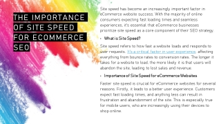 The Importance of Site Speed for eCommerce SEO