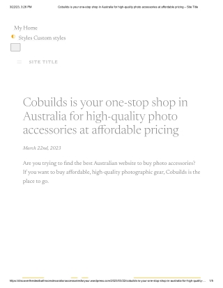 Cobuilds is your one-stop shop in Australia for high-quality photo accessories at affordable pricing – Site Title