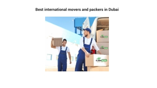 Best international movers and packers in Dubai