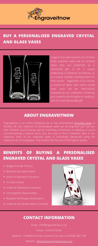 Buy a Personalised Engraved Crystal and Glass Vases