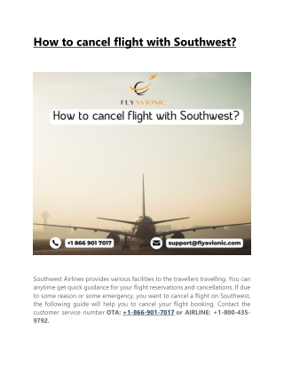 How to cancel flight with Southwest