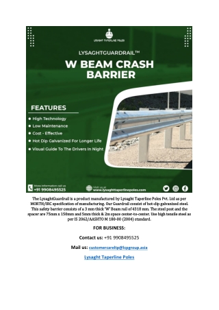 Best W Beam crash barrier manufacturers in Tamilnadu