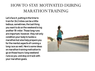 How to Stay Motivated during Marathon Training