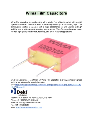 Wima Film Capacitors-Deki Electronics