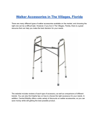 Walker Accessories in The Villages, Florida