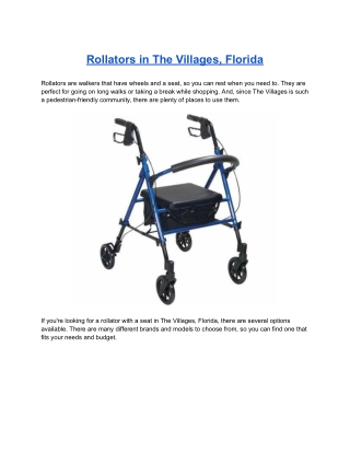 Rollators in The Villages, Florida