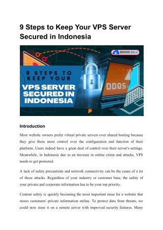 9 Steps to Keep Your VPS Server Secured in Indonesia