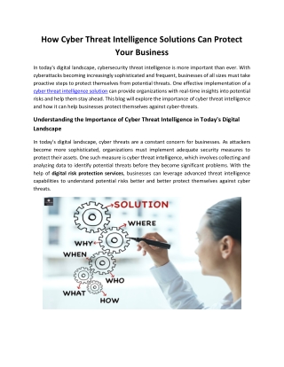 How Cyber Threat Intelligence Solutions Can Protect Your Business