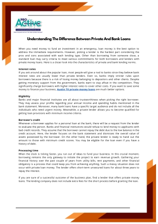Understanding The Difference Between Private And Bank Loans
