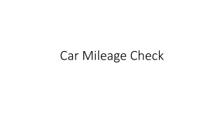 Car Mileage Check