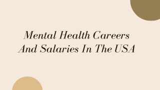 Mental Health Careers And Salaries In The USA