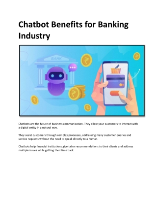 Chatbot Benefits for Banking Industry