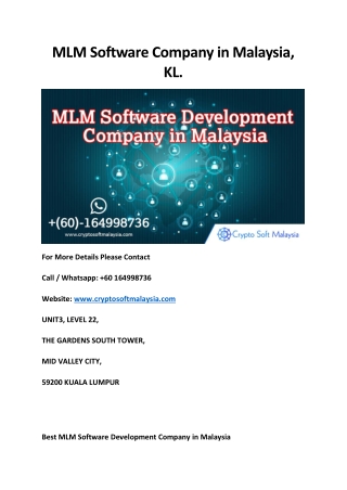 MLM Software Company in Malaysia-kl