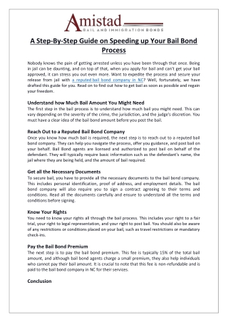 A Step-By-Step Guide on Speeding up Your Bail Bond Process