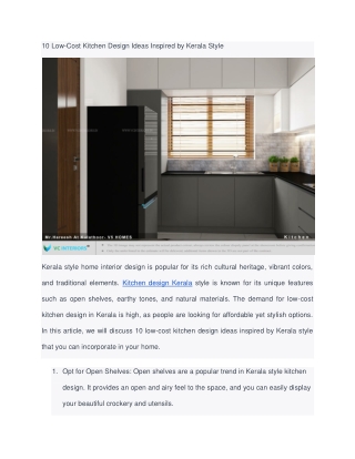 10 Low-Cost Kitchen Design Ideas Inspired by Kerala Style