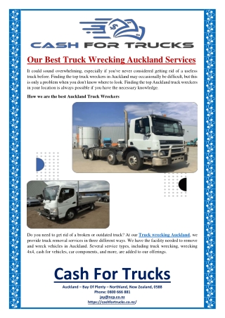 Our Best Truck Wrecking Auckland Services