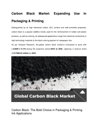Carbon Black Market: Expanding Use in Packaging & Printing